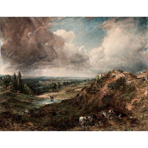 Branch Hill Pond, Hampstead White Modern Wood Framed Art Print by Constable, John