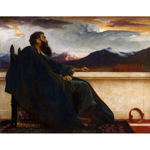 David: Oh - that I had wings like a Dove. For then would I fly away, and be at rest. Psalm 55:6 Black Modern Wood Framed Art Print with Double Matting by Leighton, Frederic