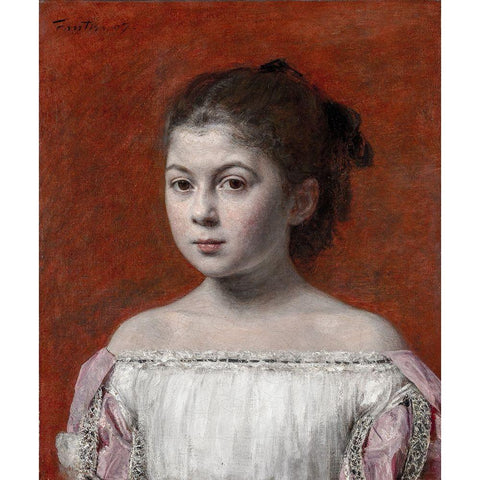 Marie-Yolande de Fitz-James Gold Ornate Wood Framed Art Print with Double Matting by Fantin-Latour, Henri