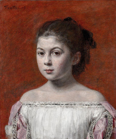 Marie-Yolande de Fitz-James White Modern Wood Framed Art Print with Double Matting by Fantin-Latour, Henri