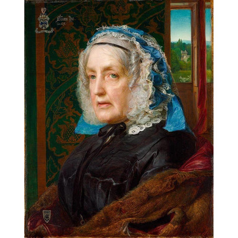 Portrait of Susanna Rose Black Modern Wood Framed Art Print with Double Matting by Sandys, Frederick