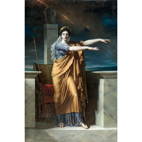 Polyhymnia, Muse of Eloquence White Modern Wood Framed Art Print by Meynier, Charles