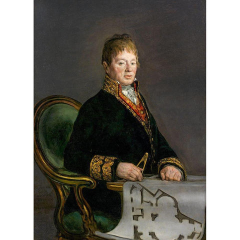 Portrait of Don Juan Antonio Cuervo White Modern Wood Framed Art Print by Goya, Francisco de