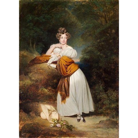Sophie Guillemette, Grand Duchess of Baden (1801-1865) White Modern Wood Framed Art Print by Winterhalter, Franz Xaver