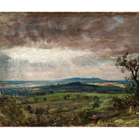 Hampstead Heath, Looking Toward Harrow White Modern Wood Framed Art Print by Constable, John