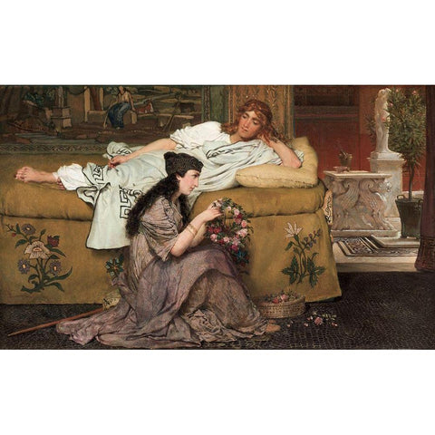 Glaucus and Nydia Black Modern Wood Framed Art Print by Alma-Tadema, Sir Lawrence