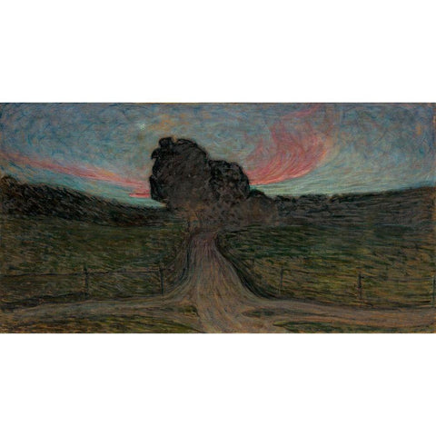 Evening Mood-Lidingo Black Modern Wood Framed Art Print with Double Matting by Jansson, Eugene