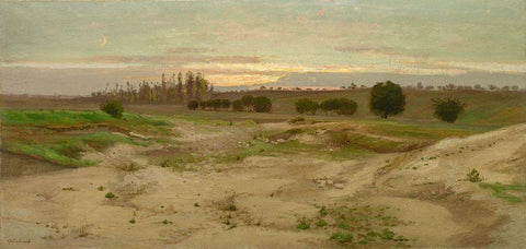 The Marl Pit at Mulcent, Evening Black Ornate Wood Framed Art Print with Double Matting by Chintreuil, Antoine