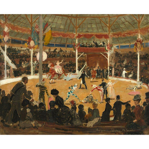 The Circus Black Modern Wood Framed Art Print by Valadon, Suzanne
