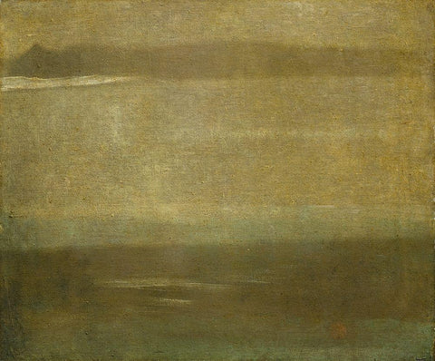 Gray and Silver, A Nocturne White Modern Wood Framed Art Print with Double Matting by Greaves, Walter