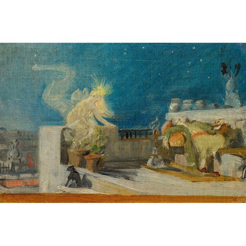 Sketch for The Oriental Dream Black Modern Wood Framed Art Print with Double Matting by du Nouy, Jean Lecomte
