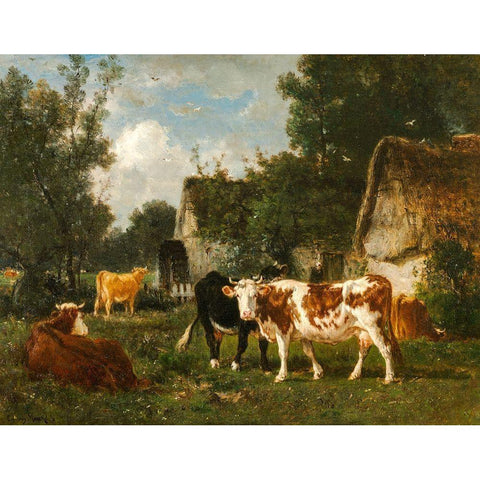 The Mill Black Modern Wood Framed Art Print with Double Matting by Marcke, Emile van