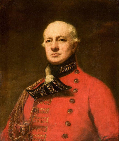 Lieutenant General Duncan Campbell White Modern Wood Framed Art Print with Double Matting by Raeburn, Henry