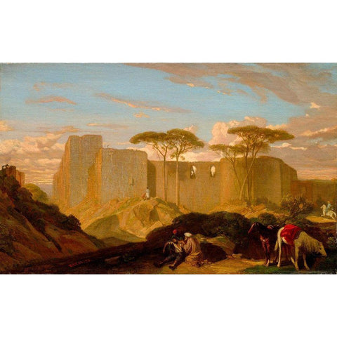 The Good Samaritan Black Modern Wood Framed Art Print by Decamps, Alexandre-Gabriel