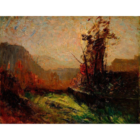 Cremieu, Seen from Chaillonnette White Modern Wood Framed Art Print by Ravier, Francois-Auguste