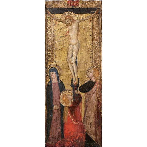 The Crucifixion Gold Ornate Wood Framed Art Print with Double Matting by Firenze, Andrea da