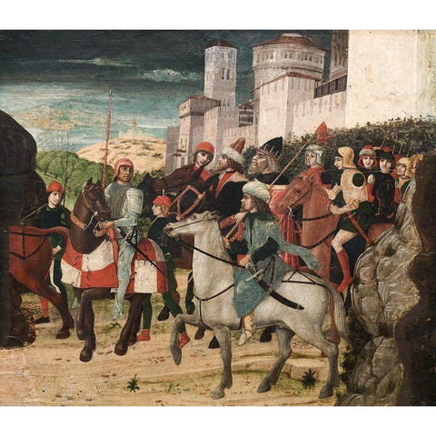 Procession of the Magi Black Modern Wood Framed Art Print with Double Matting by Parentino, Bernardo