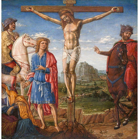 The Crucifixion Black Modern Wood Framed Art Print with Double Matting by Giovanni, Matteo di