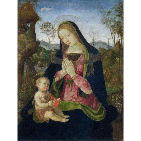 Virgin and Child White Modern Wood Framed Art Print by Pintoricchio