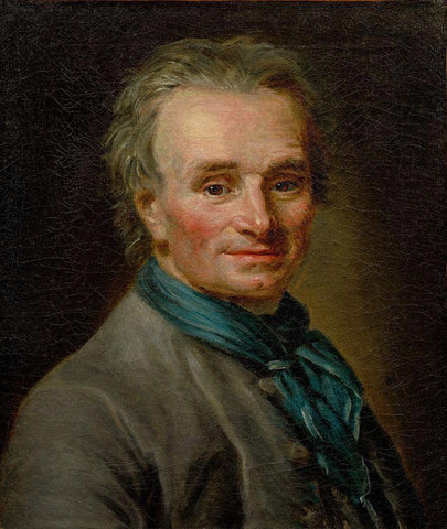 Portrait of Jean-Baptiste Lemoyne the Younger Black Ornate Wood Framed Art Print with Double Matting by Vigee-LeBrun, Elisabeth Louise