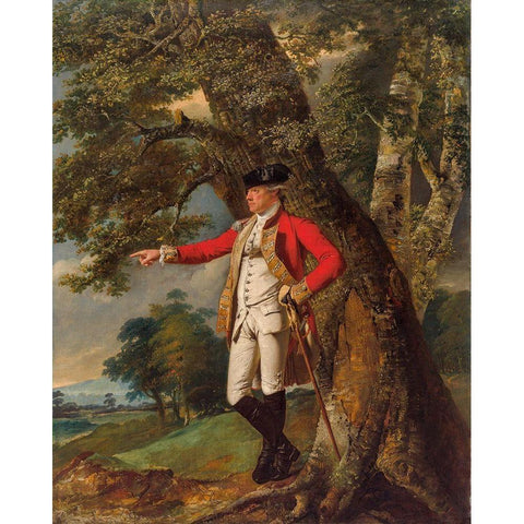 Portrait of Colonel Charles Heathcote White Modern Wood Framed Art Print by Wright, Joseph of Derby
