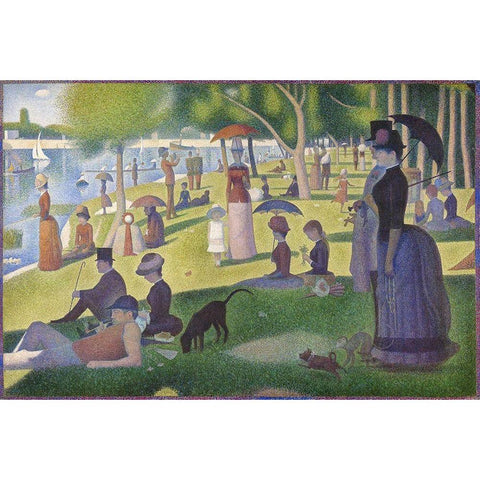 A Sunday on La Grande Jatte 1884 White Modern Wood Framed Art Print by Seurat, Georges