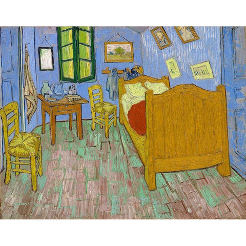 The Bedroom 1889 White Modern Wood Framed Art Print by Van Gogh, Vincent