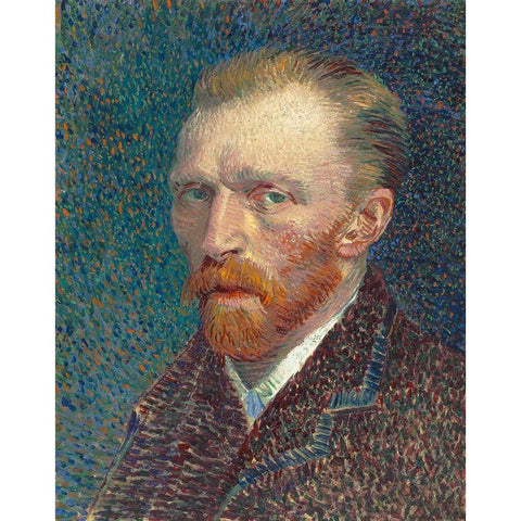 Self-Portrait 1887 Black Modern Wood Framed Art Print with Double Matting by Van Gogh, Vincent