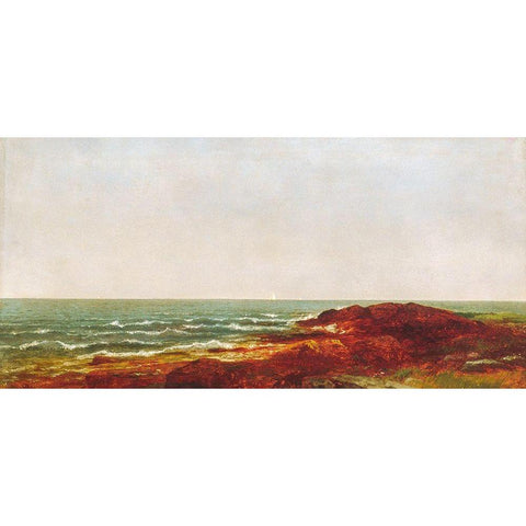 The Sea 1872 Gold Ornate Wood Framed Art Print with Double Matting by Kensett, John Frederick