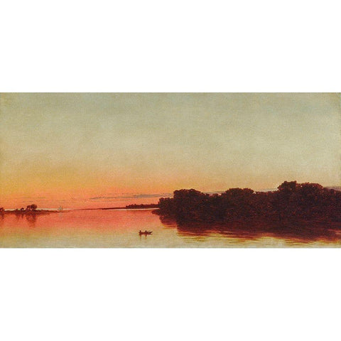 Twilight on the Sound, Darien, Connecticut 1872 Black Modern Wood Framed Art Print by Kensett, John Frederick