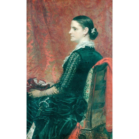 Mrs. Thomas Hicks 1884 White Modern Wood Framed Art Print by Hicks, Thomas