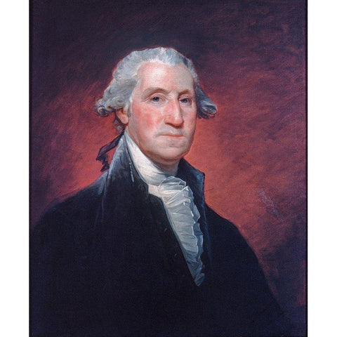 George Washington Gold Ornate Wood Framed Art Print with Double Matting by Stuart, Gilbert