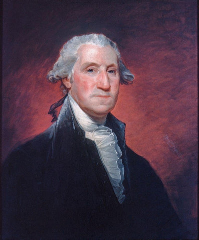 George Washington Black Ornate Wood Framed Art Print with Double Matting by Stuart, Gilbert