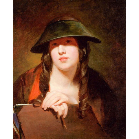 The Student 1839 White Modern Wood Framed Art Print by Sully, ThomasÂ 