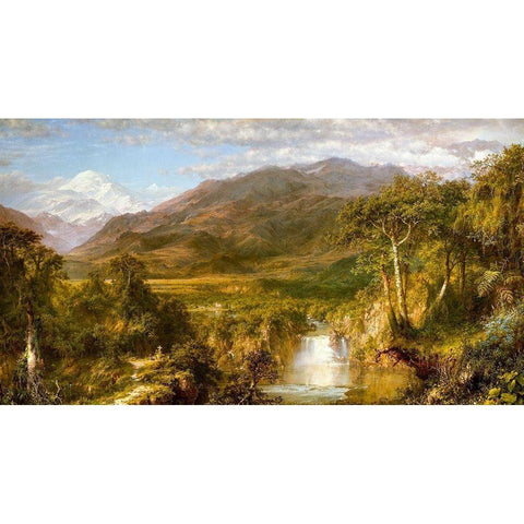 Heart of the Andes 1859 Black Modern Wood Framed Art Print with Double Matting by Church, Frederic Edwin