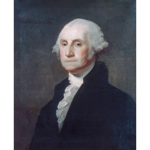 George Washington 1803 Black Modern Wood Framed Art Print with Double Matting by Stuart, Gilbert