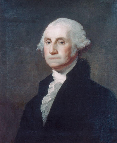 George Washington 1803 White Modern Wood Framed Art Print with Double Matting by Stuart, Gilbert