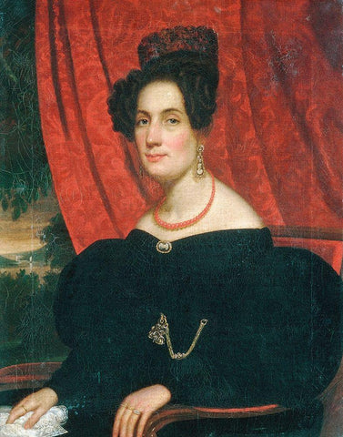 Mary Ann Garrits 1834 White Modern Wood Framed Art Print with Double Matting by Spencer, Frederick R.Â 
