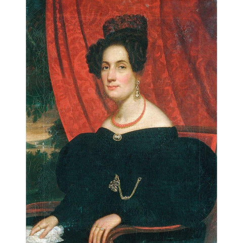 Mary Ann Garrits 1834 Gold Ornate Wood Framed Art Print with Double Matting by Spencer, Frederick R.Â 