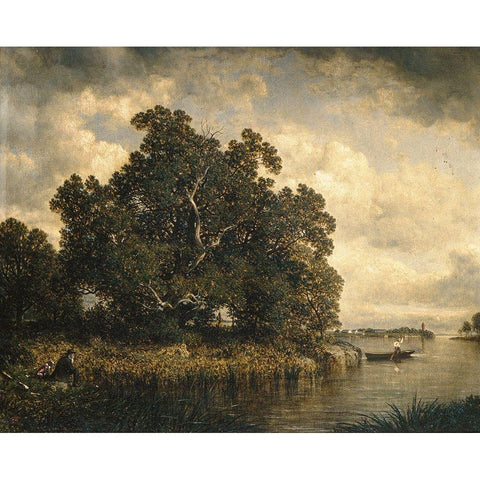 Bayside, New Rochelle, New York 1886 Black Modern Wood Framed Art Print with Double Matting by Johnson, David