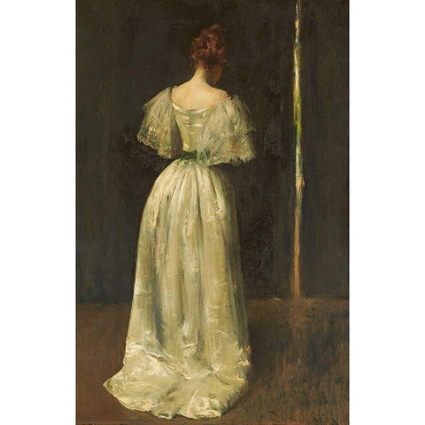 Seventeenth Century Lady 1895 Black Modern Wood Framed Art Print with Double Matting by Chase, William Merritt