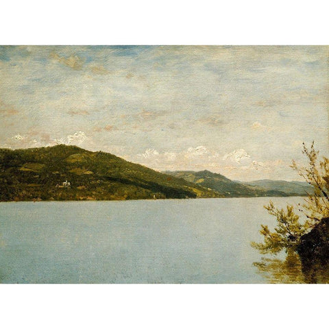 Lake George, 1872 Gold Ornate Wood Framed Art Print with Double Matting by Kensett, John Frederick