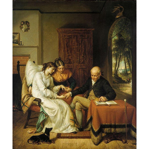 The Pride of the Village Gold Ornate Wood Framed Art Print with Double Matting by Gray, Henry Peters