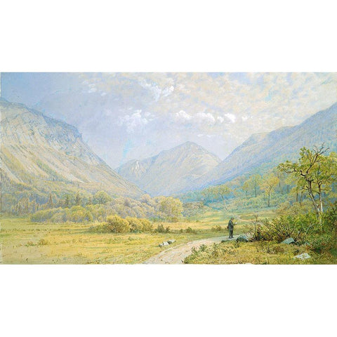 Franconia Notch, New Hampshire White Modern Wood Framed Art Print by Richards, William Trost