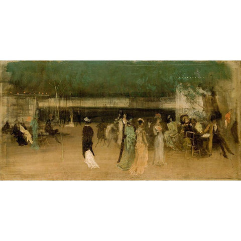 Cremorne Gardens, No. 2 White Modern Wood Framed Art Print by Whistler, James McNeill