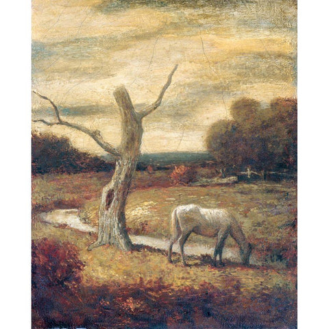 Autumn Meadows White Modern Wood Framed Art Print by Ryder, Albert Pinkham