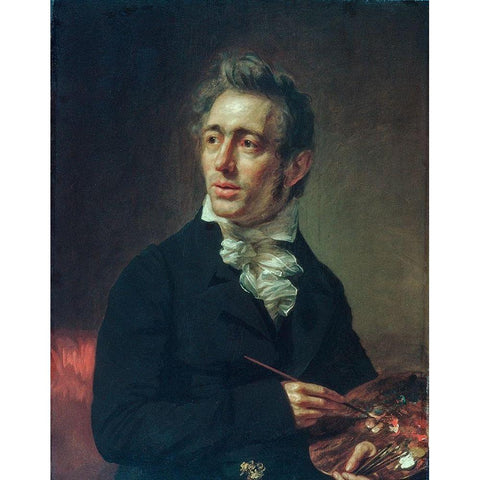 Self-portrait White Modern Wood Framed Art Print by Waldo, Samuel Lovett