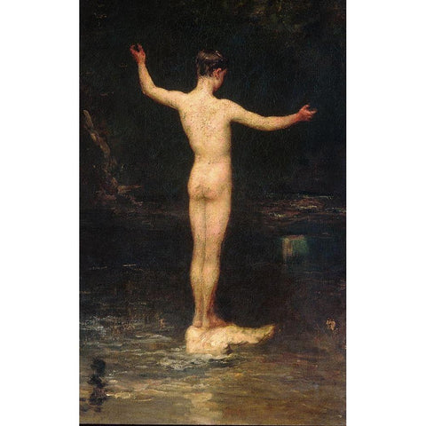 The Bathers 1877 Gold Ornate Wood Framed Art Print with Double Matting by Hunt, William Morris