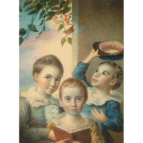 Portrait of Three Boys Black Modern Wood Framed Art Print by Badger, Thomas