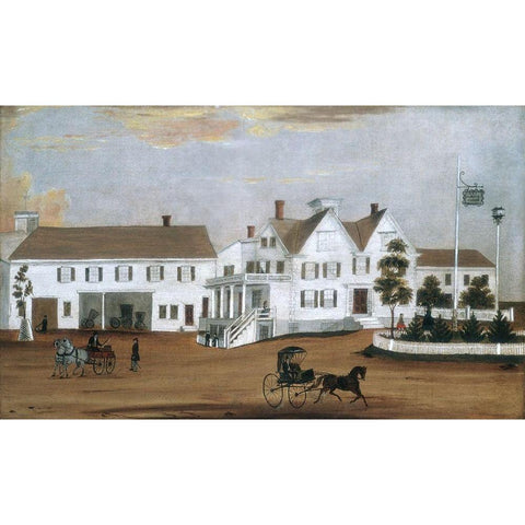 Hudson House White Modern Wood Framed Art Print by American 1882